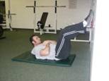 Abdominal Strength Training - Abdominal Crunch with feet on wall, arms out
