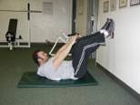 Abdominal Strength Training - Abdominal Crunch with feet on wall, arms out