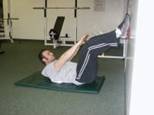 Abdominal Strength Training - Abdominal Crunch with feet on wall, arms out