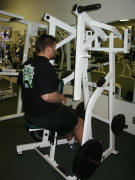 back strength training: hammer low row