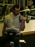 Biceps Strength Training – seated alternating dumbbell curls